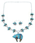 Native American Mesa Design Silver Bear Link Necklace Set PS64231